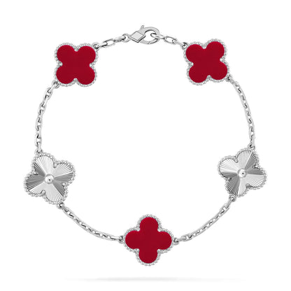 [Royal Jewellery] CLOVER 5 MOTIF RED CORNELIAN BRACELET COLLECTION