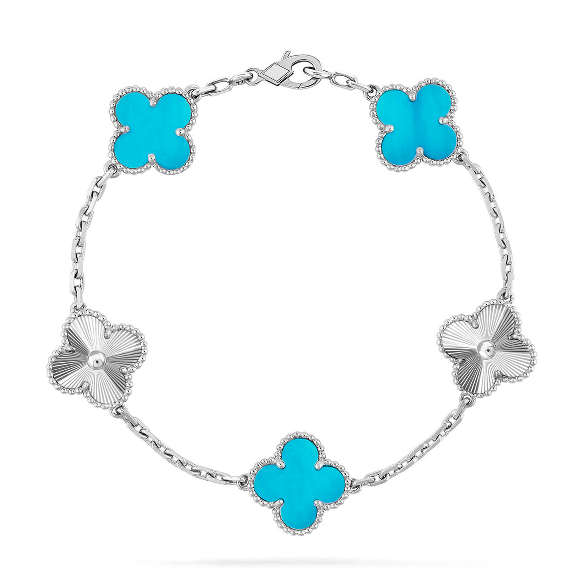 [Royal Jewellery] CLOVER 5 MOTIF TURQUOISE BRACELET COLLECTION