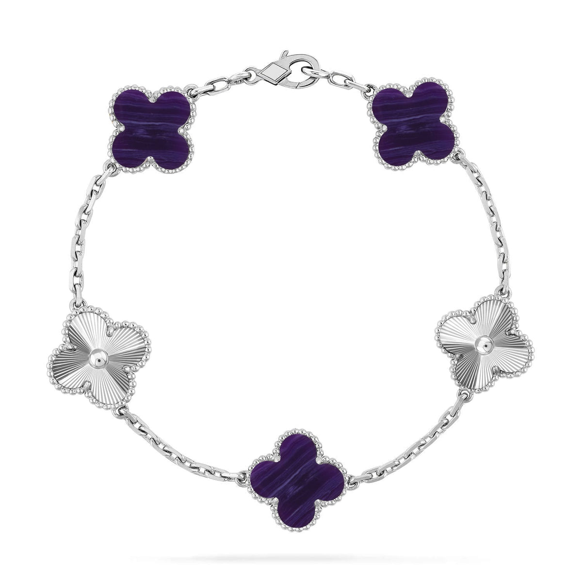 [Royal Jewellery]CLOVER 5 MOTIF PURPLE STRIPES BRACELET COLLECTION