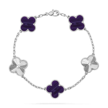 [Royal Jewellery]CLOVER 5 MOTIF PURPLE STRIPES BRACELET COLLECTION