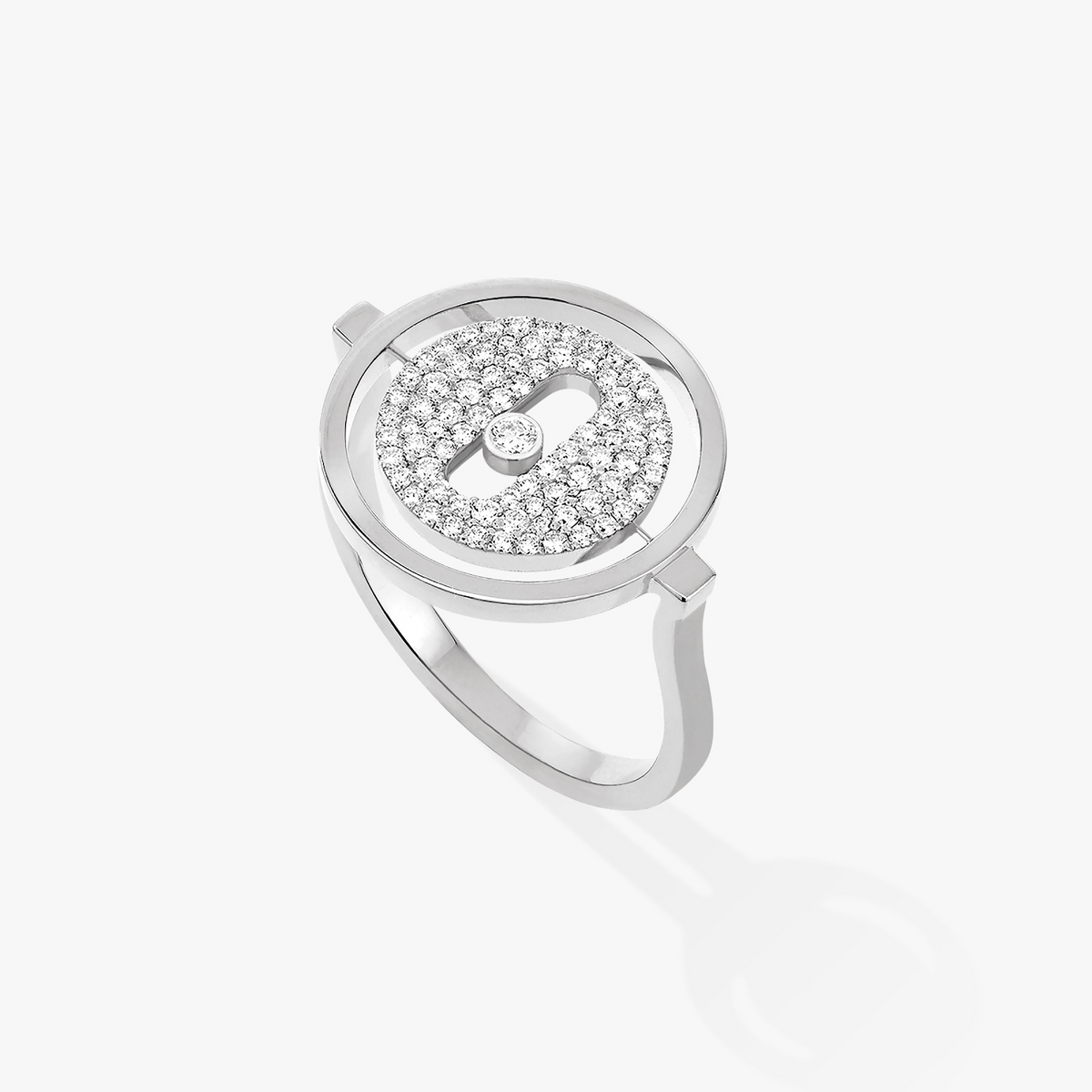 [Royal]LUCKY MOVE PAVED SILVER DIAMOND RING