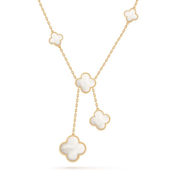 [Royal Jewellery]CLOVER MOTHER OF PEARL NECKLACE 6 MOTIF