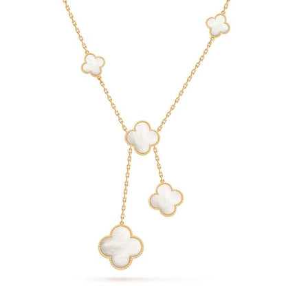 [Royal Jewellery]CLOVER MOTHER OF PEARL NECKLACE 6 MOTIF