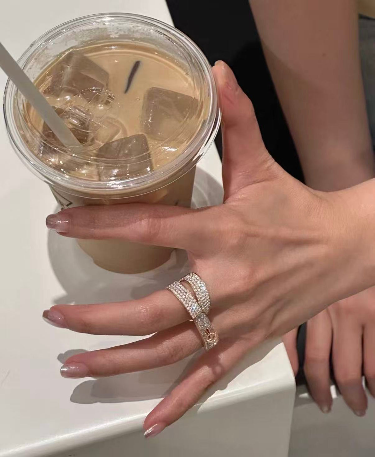 [Royal Jewellery]NEW STYLE FULL CIRCLE DOUBLE DIAMOND RING