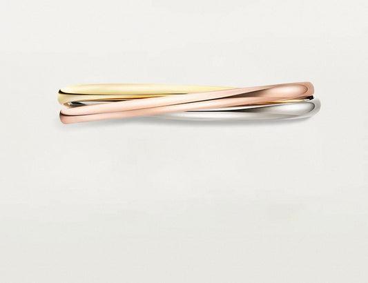 [Royal]TRINITY COLLECTION CLASSIC THREE-COLOUR GOLD TRIPLE BAND BANGLE