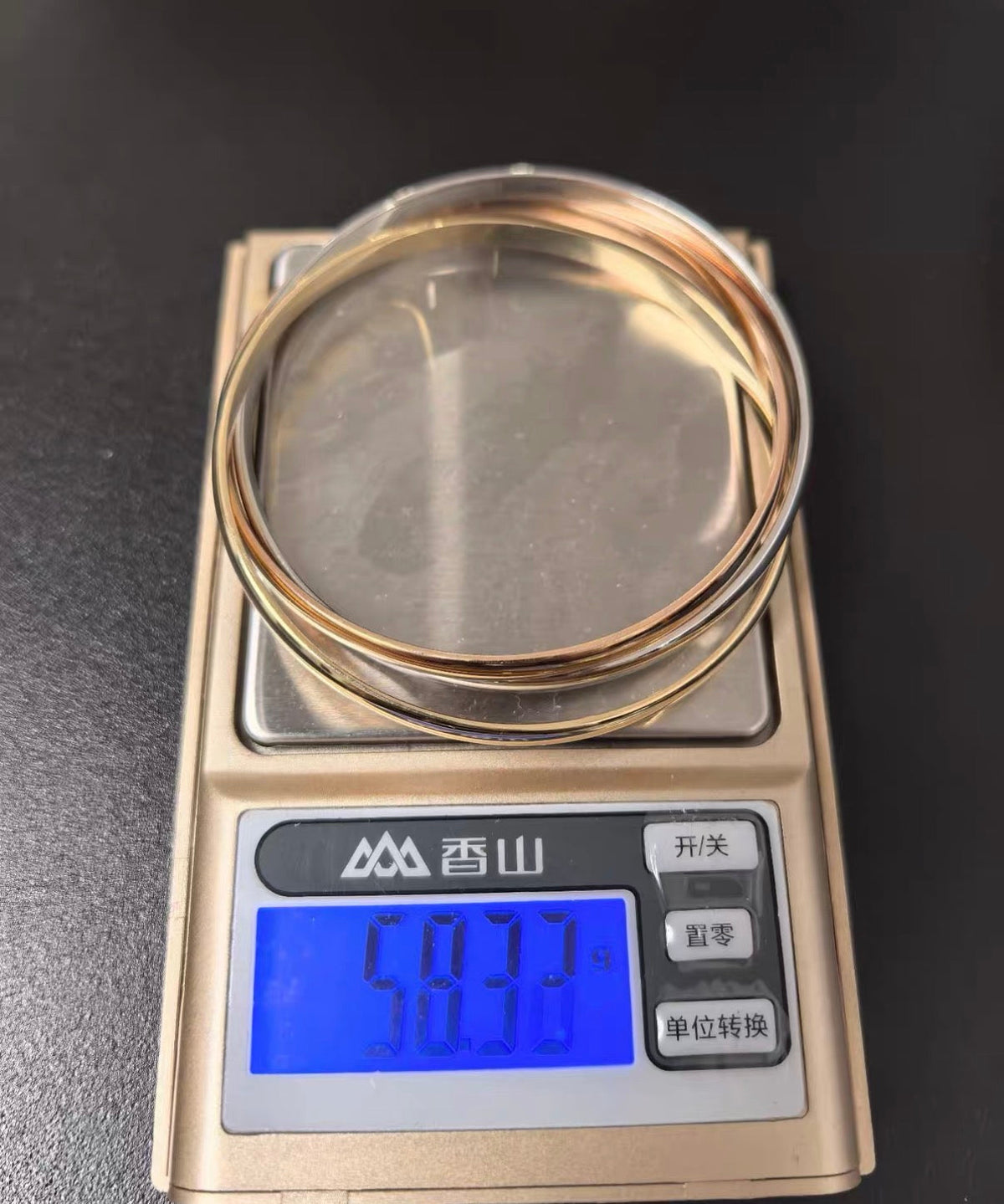 [Royal]TRINITY COLLECTION CLASSIC THREE-COLOUR GOLD TRIPLE BAND BANGLE