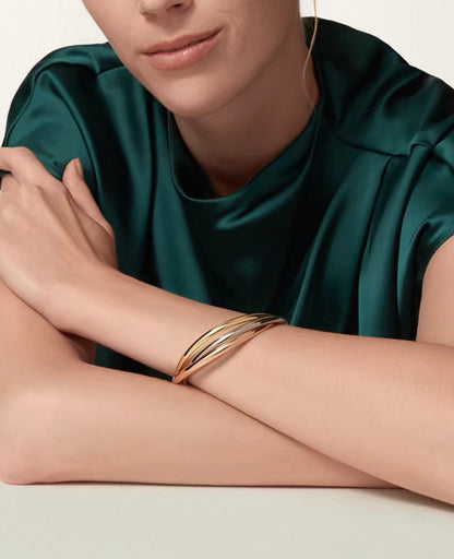[Royal]TRINITY COLLECTION CLASSIC THREE-COLOUR GOLD TRIPLE BAND BANGLE