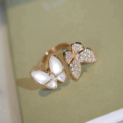[Royal Jewellery]TWIN BUTTERFLY DIAMOND MOP RING