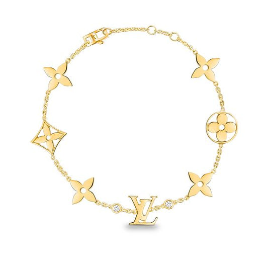 [Royal Jewellery]STAR AND SUN 7 MOTIFS GOLD BRACELET