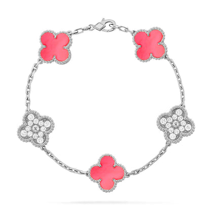 [Royal Jewellery] CLOVER 5 MOTIFS  PINK MOP BRACELET COLLECTION