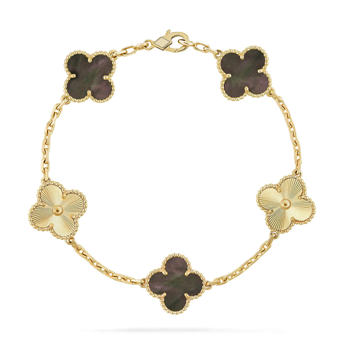 [Royal Jewellery] CLOVER 5 MOTIF GRAY MOP BRACELET COLLECTION