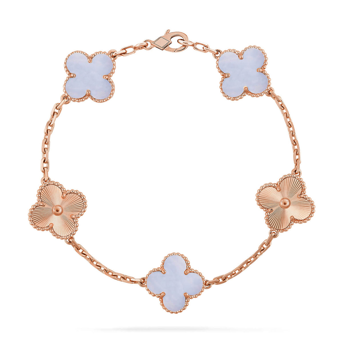 [Royal Jewellery] CLOVER 5 MOTIF PURPLE CHALCEDONY BRACELET COLLECTION