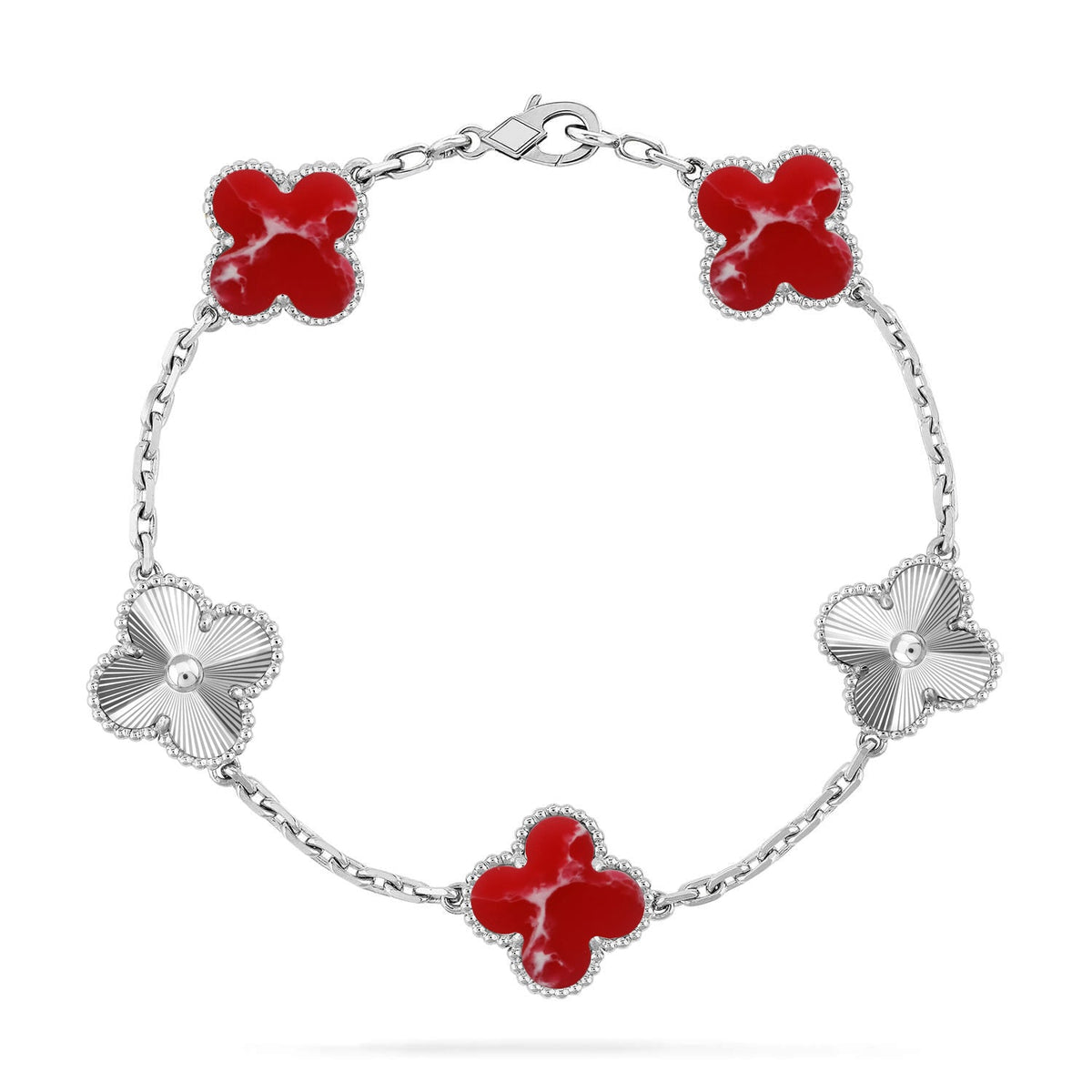 [Royal Jewellery]CLOVER 5 MOTIF RED PATTERN BRACELET COLLECTION