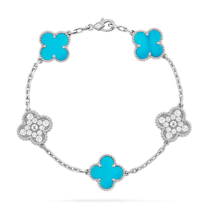 [Royal Jewellery] CLOVER 5 MOTIF TURQUOISE BRACELET COLLECTION