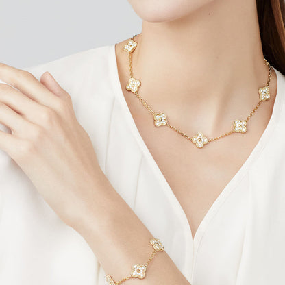 [Royal Jewellery]CLOVER 10 MOTIFS DIAMOND NECKLACE