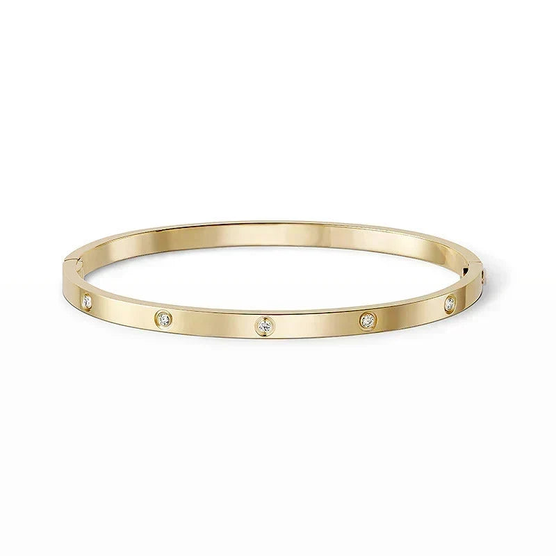 [Royal] JUSTE Diamond & LOVE Diamond Bracelet Stack Set