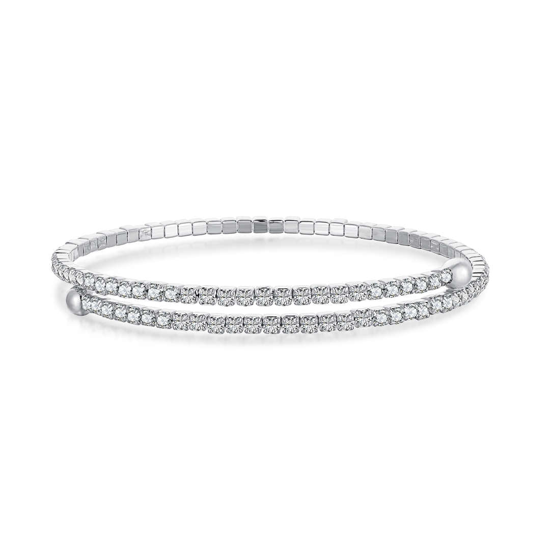[Royal Jewellery]Row of Diamonds Round Fashion Bracelet