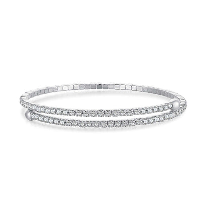 [Royal Jewellery]Row of Diamonds Round Fashion Bracelet