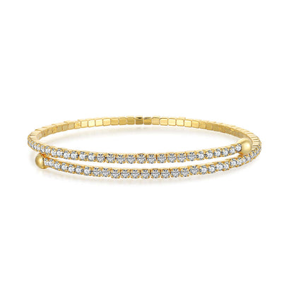 [Royal Jewellery]Row of Diamonds Round Fashion Bracelet