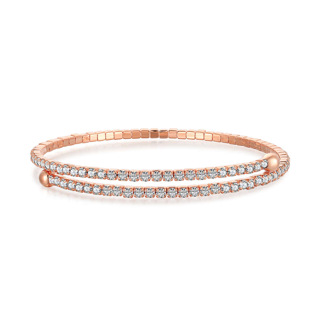 [Royal Jewellery]Row of Diamonds Round Fashion Bracelet
