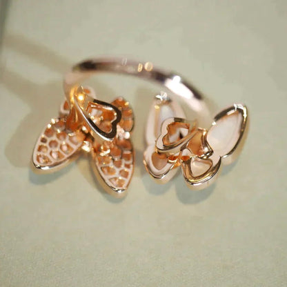 [Royal Jewellery]TWIN BUTTERFLY DIAMOND MOP RING