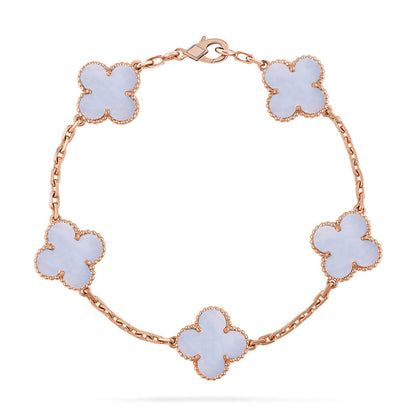 [Royal Jewellery] CLOVER 5 MOTIF PURPLE CHALCEDONY BRACELET COLLECTION