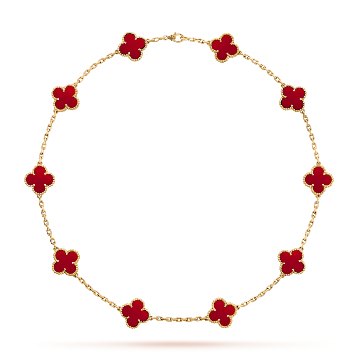 [Royal Jewellery]CLOVER 10 MOTIFS CARNELIAN NECKLACE