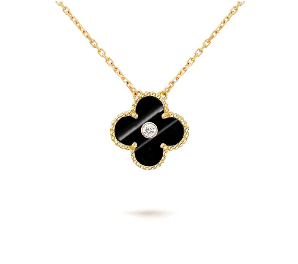 [Royal]CLOVER 15MM DIAMOND SINGLE FLOWER NECKLACE COLLECTION