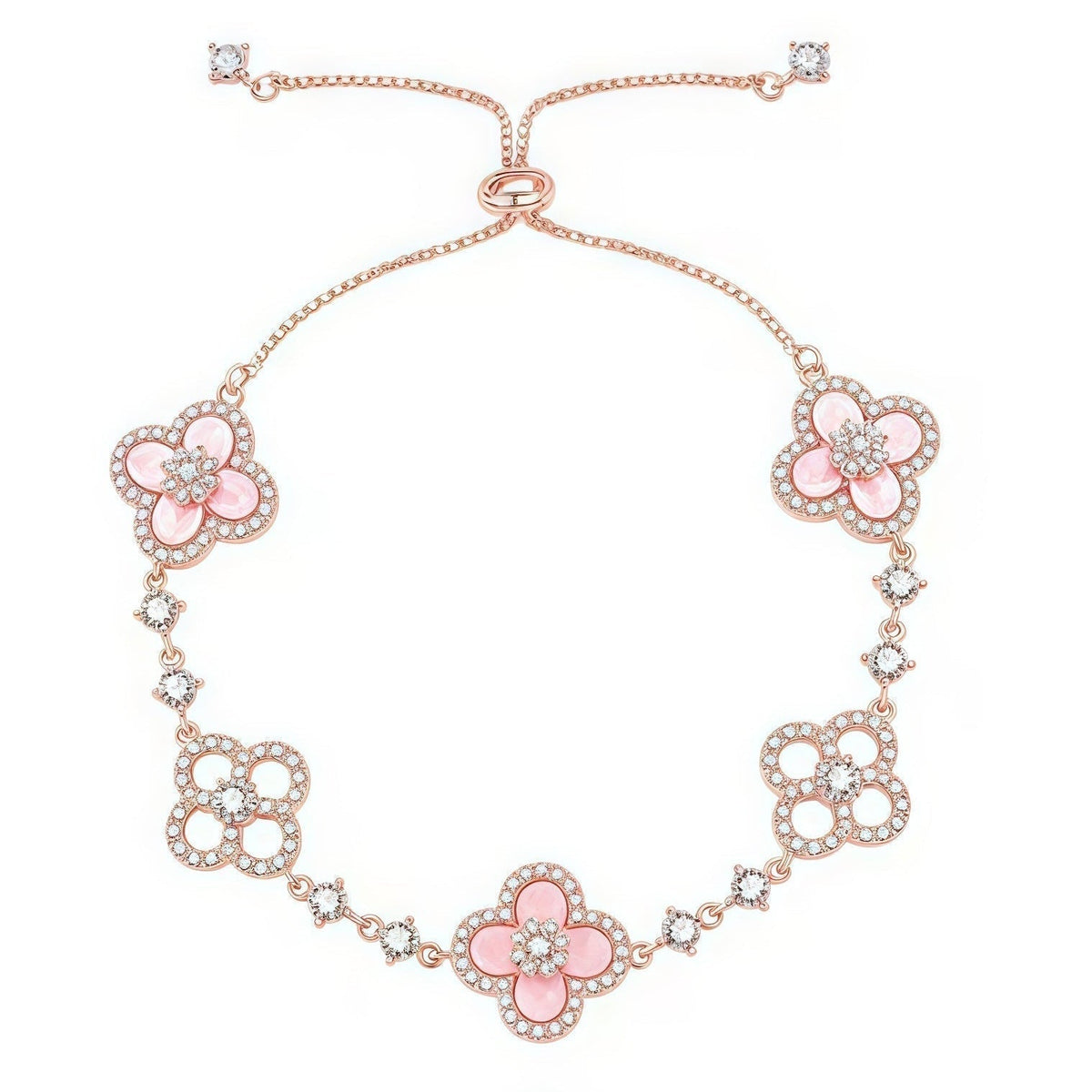 [Royal Jewellery]CLOVER 5 MOTIF PINK BLUE RED WHITE BRACELET
