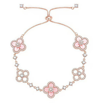 [Royal Jewellery]CLOVER 5 MOTIF PINK BLUE RED WHITE BRACELET