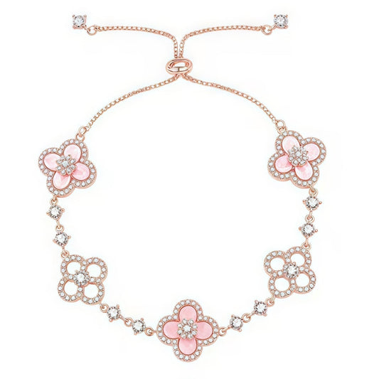 [Royal Jewellery]CLOVER 5 MOTIF PINK BLUE RED WHITE BRACELET