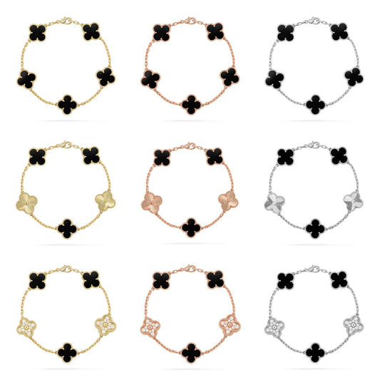 [Royal Jewellery] CLOVER 5 MOTIF ONYXS BRACELET COLLECTION