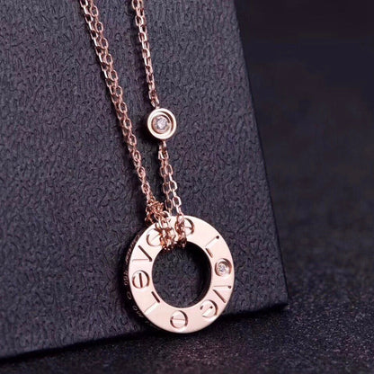 [Royal Jewellery]LOVE NECKLACE 16MM 2 DIAMONDS