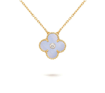 [Royal]CLOVER 15MM DIAMOND SINGLE FLOWER NECKLACE COLLECTION