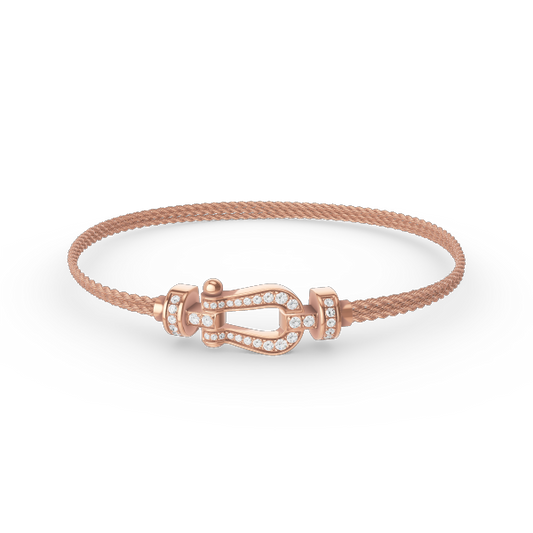 [Royal Jewellery]FORCE SMALL HORSESHOE  DIAMOND CHAIN ROPE BRACELET