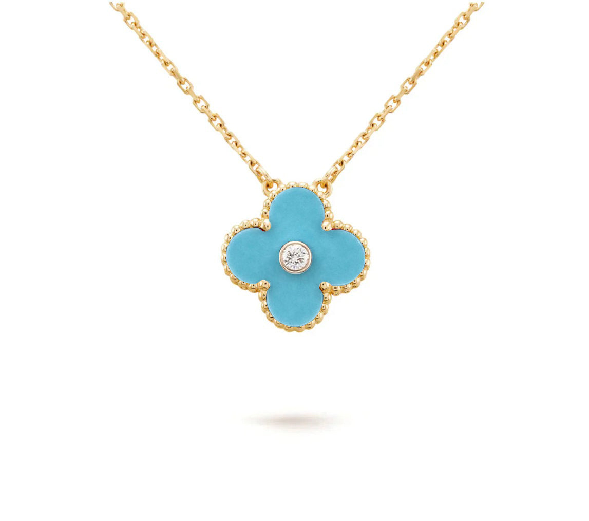 [Royal]CLOVER 15MM DIAMOND SINGLE FLOWER NECKLACE COLLECTION