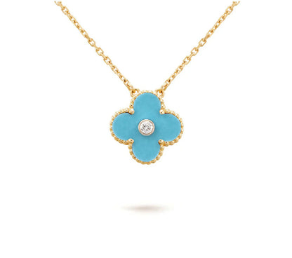 [Royal]CLOVER 15MM DIAMOND SINGLE FLOWER NECKLACE COLLECTION