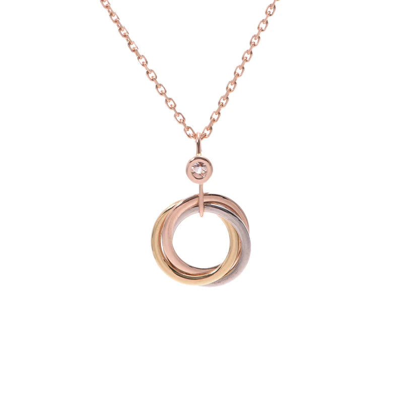 [Royal Jewellery]TRINITY SILVER GOLD PINK GOLD NECKLACE