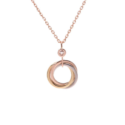 [Royal Jewellery]TRINITY SILVER GOLD PINK GOLD NECKLACE
