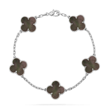 [Royal Jewellery] CLOVER 5 MOTIF GRAY MOP BRACELET COLLECTION