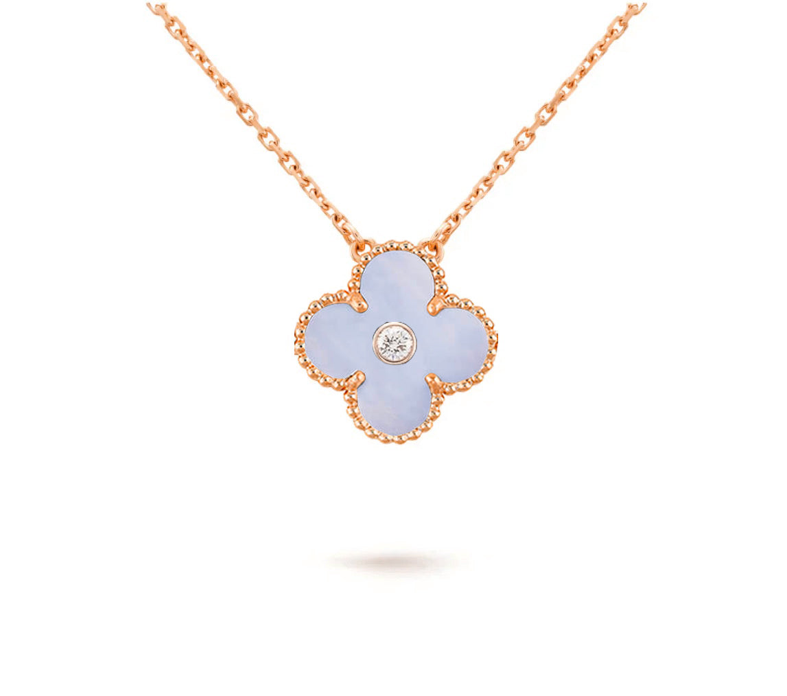[Royal]CLOVER 15MM DIAMOND SINGLE FLOWER NECKLACE COLLECTION