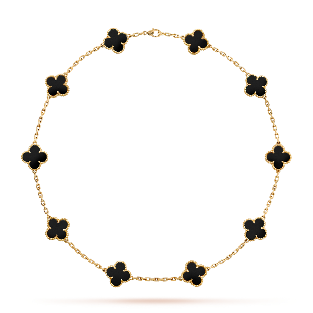 [Royal Jewellery]CLOVER 10 MOTIFS ONYX NECKLACE