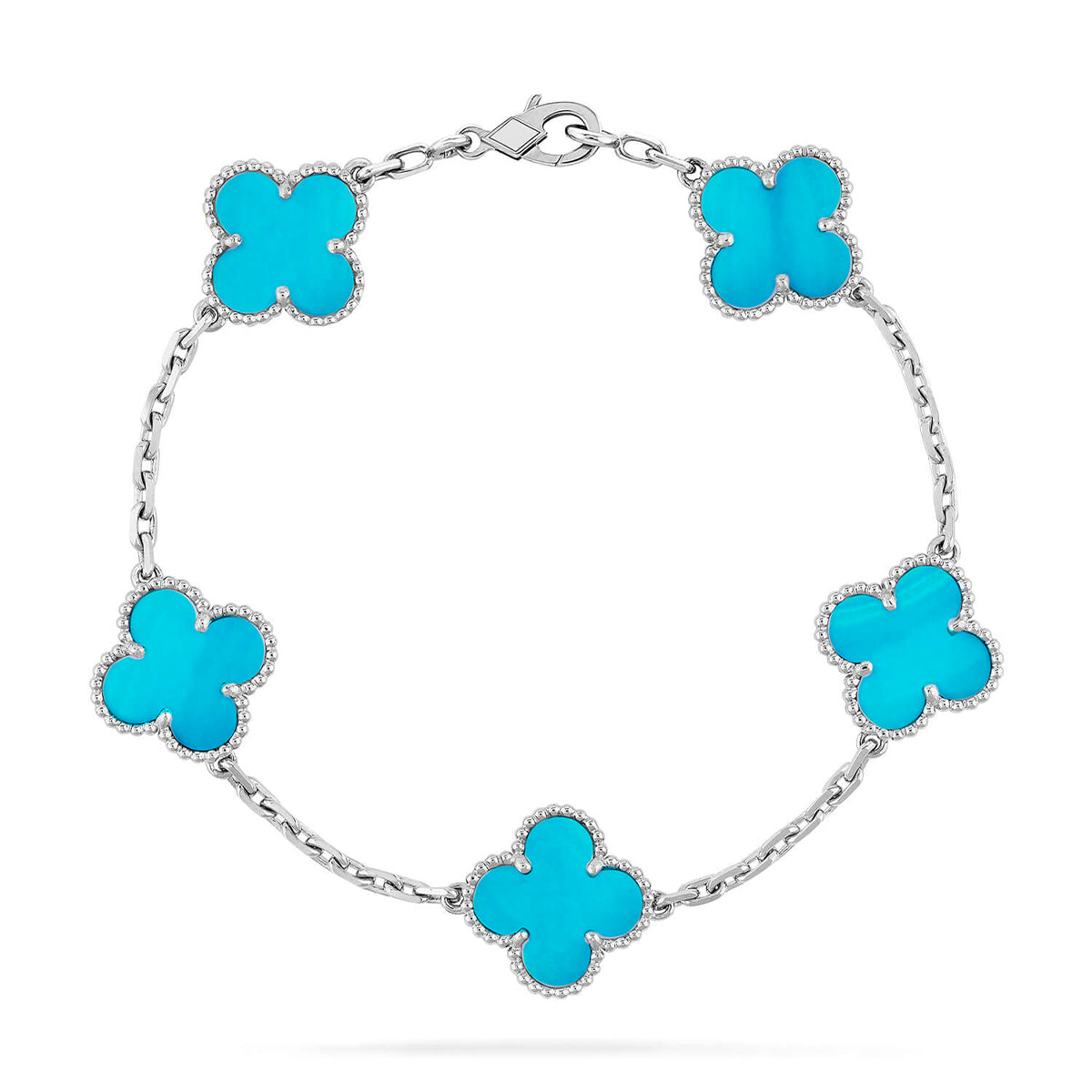 [Royal Jewellery] CLOVER 5 MOTIF TURQUOISE BRACELET COLLECTION