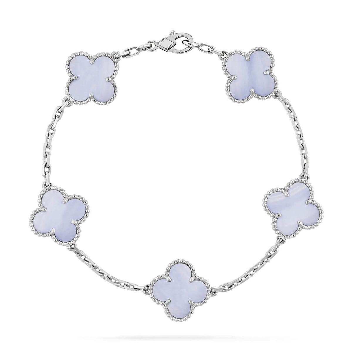 [Royal Jewellery] CLOVER 5 MOTIF PURPLE CHALCEDONY BRACELET COLLECTION