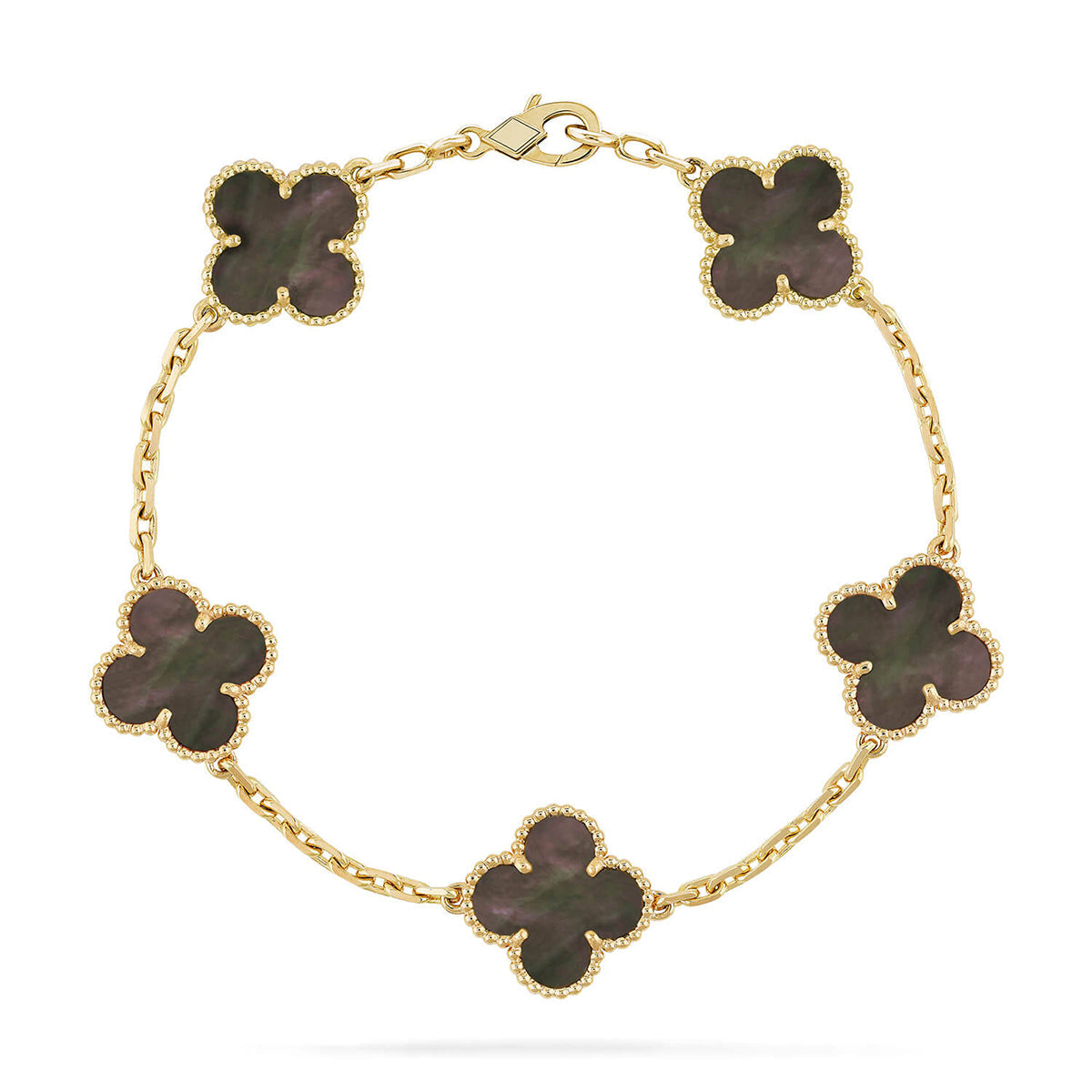 [Royal Jewellery] CLOVER 5 MOTIF GRAY MOP BRACELET COLLECTION