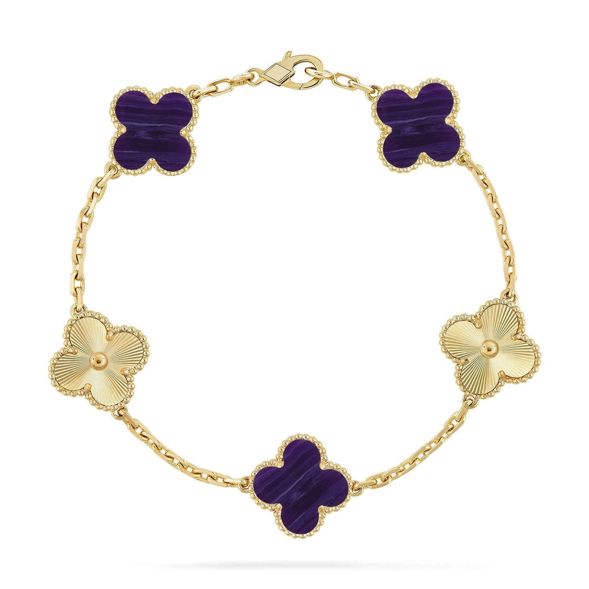 [Royal Jewellery]CLOVER 5 MOTIF PURPLE STRIPES BRACELET COLLECTION