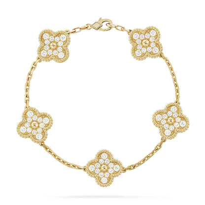 [Royal Jewellery] CLOVER 5 MOTIF FULL DIAMOND BRACELET COLLECTION
