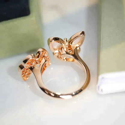 [Royal Jewellery]TWIN BUTTERFLY DIAMOND MOP RING