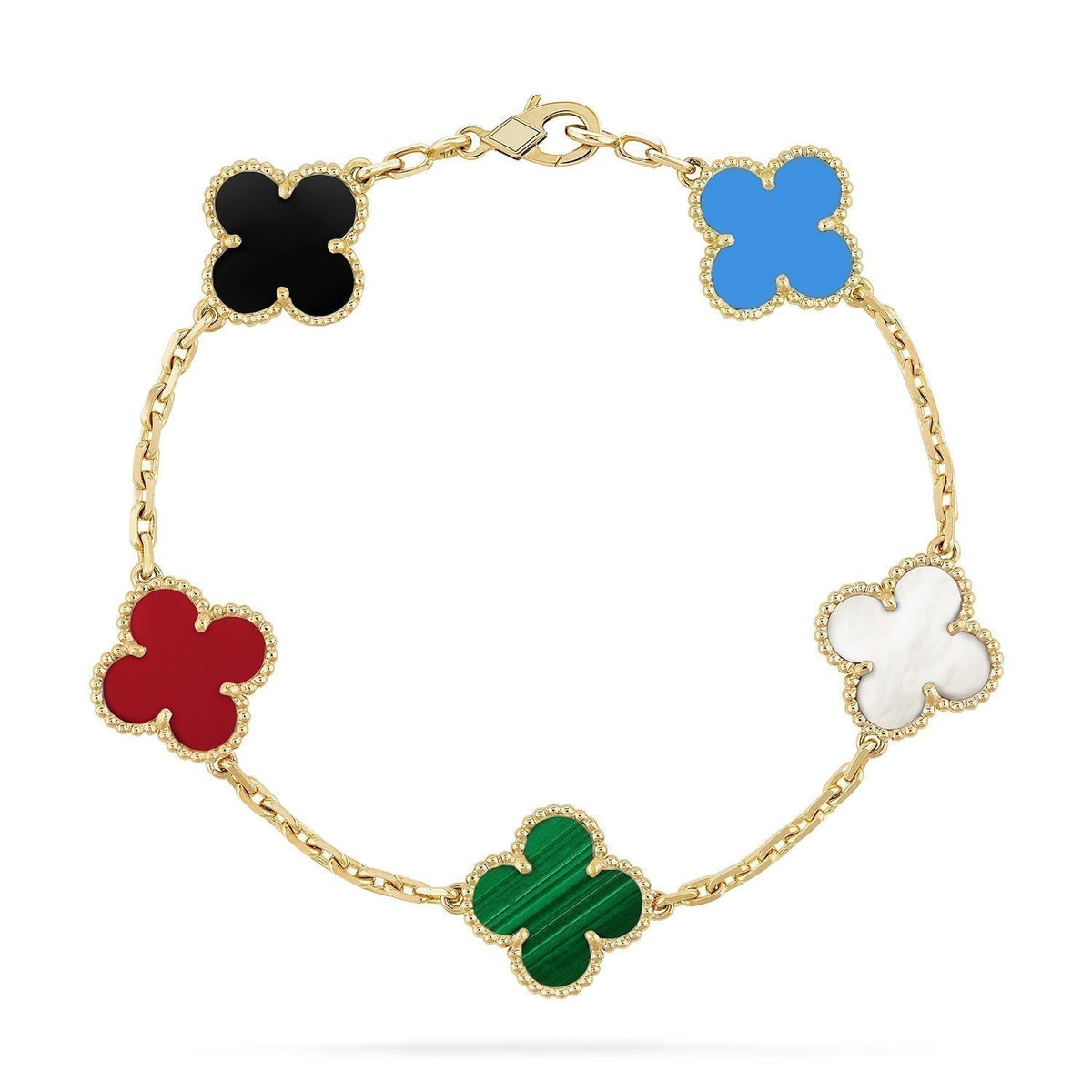 [Royal Jewellery]CLOVER 5 MOTIFS MULTICOLOR BRACELET
