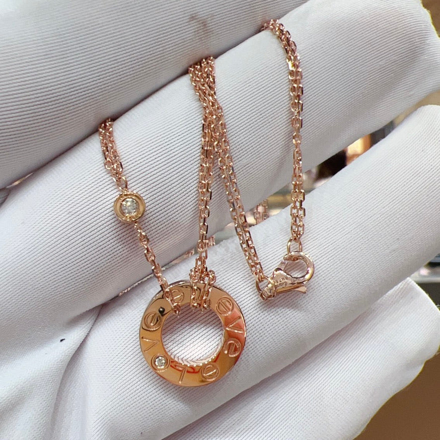 [Royal Jewellery]LOVE NECKLACE 16MM 2 DIAMONDS
